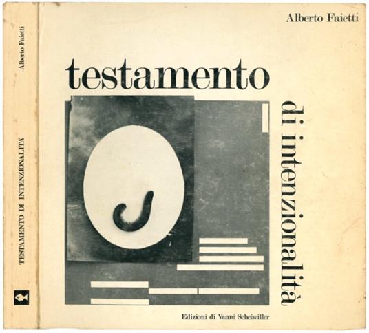 Testamento di intenzionalità - Alberto Faietti - copertina