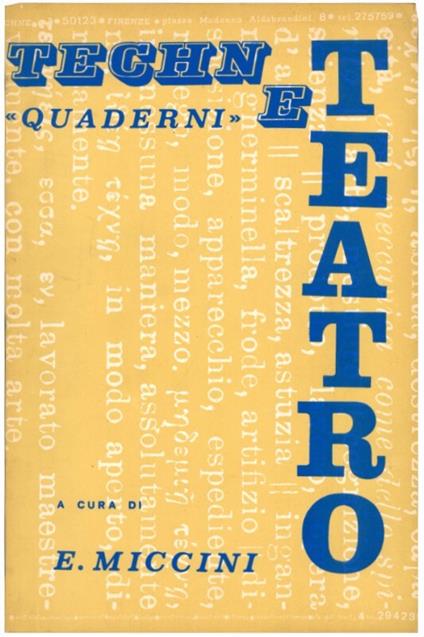 Ed. "Teatro" 2 - Eugenio Miccini - copertina