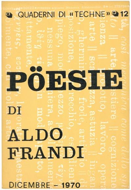 Pöesie - Aldo Frandi - copertina