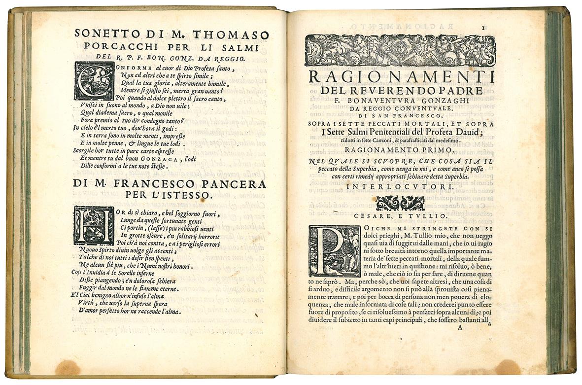 Ragionamenti del reverendo padre frate Bonaventura Gonzaghi da Reggio [...] sopra i sette peccati mortali, & sopra i sette salmi penitentiali del Rè Dauid ridotti in sette canzoni, & parafrasticati dal medesimo