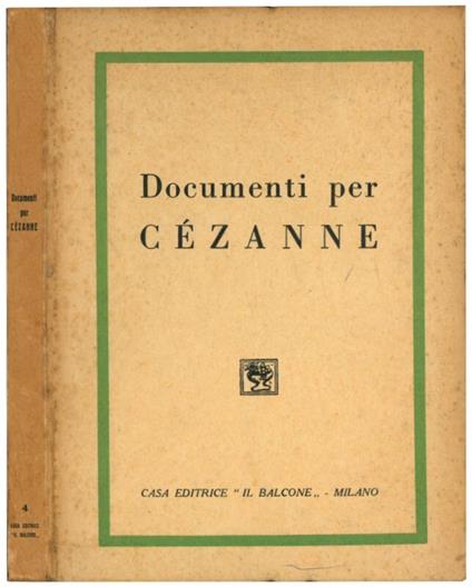 Documenti per Cézanne - Massimo Carra - copertina