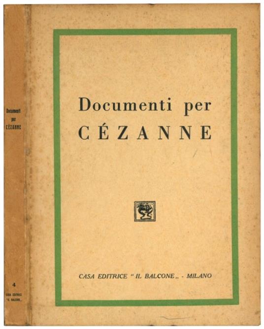 Documenti per Cézanne - Massimo Carra - copertina