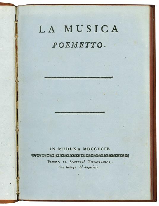 La musica. Poemetto - Giovanni Battista Dall'Olio - copertina