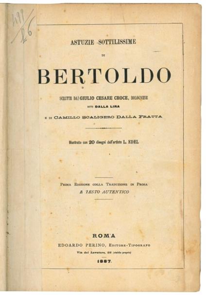 Astuzie sottilissime di Bertoldo - Giulio Cesare Croce - copertina