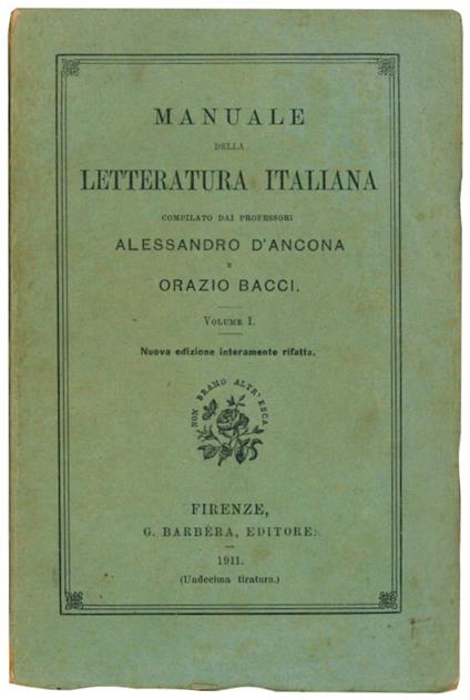 Manuale della letteratura italiana. Completo dei VI volumi - copertina