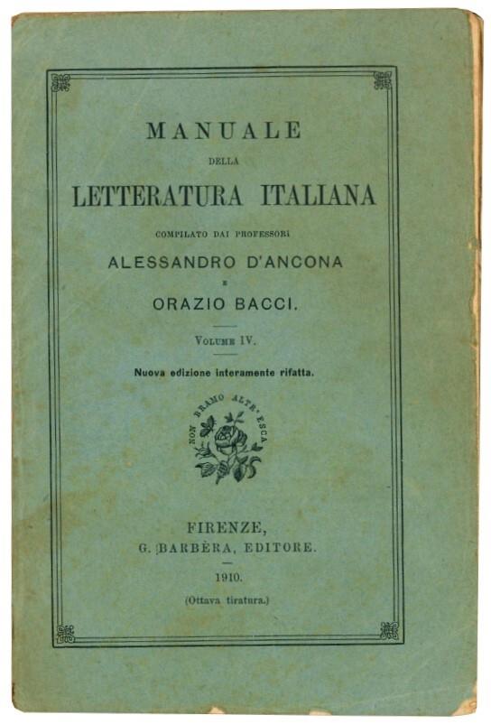 Manuale della letteratura italiana. Completo dei VI volumi