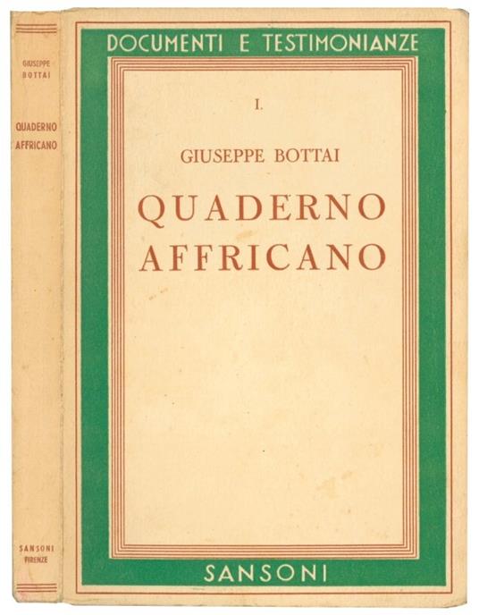 Quaderno africano - Giuseppe Bottai - copertina