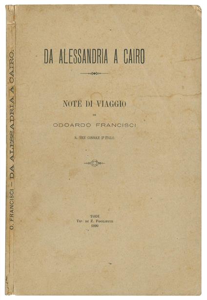 Da Alessandria a Cairo. Note di viaggio - copertina