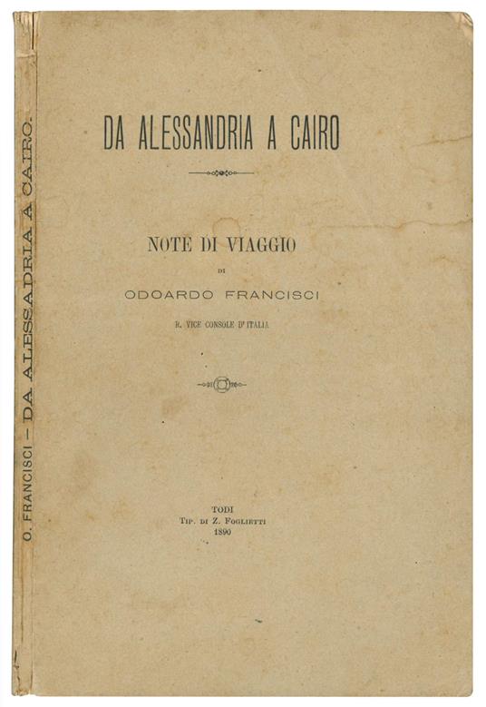 Da Alessandria a Cairo. Note di viaggio - copertina