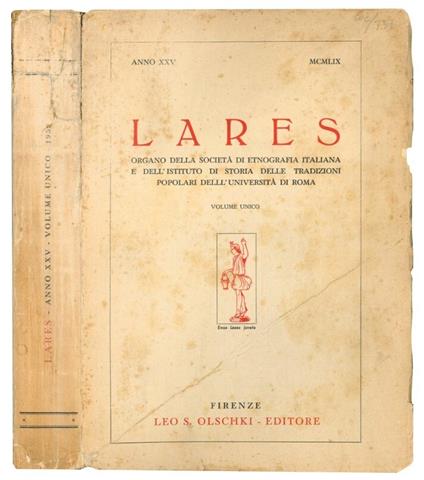 Lares: organo della società di etnografia italiana - copertina