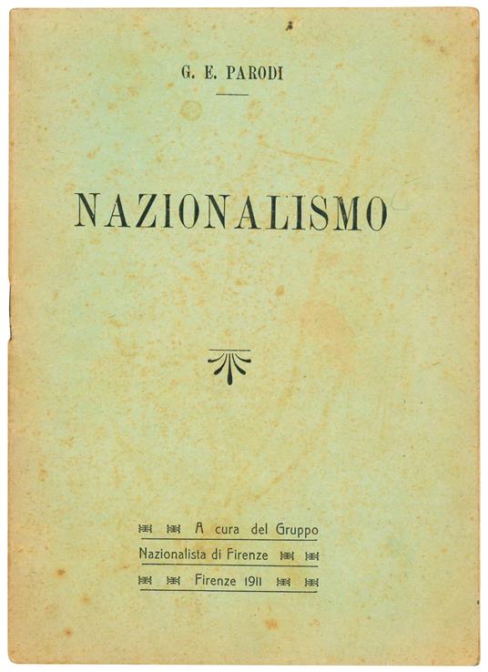 Nazionalismo - Ernesto Giacomo Parodi - copertina