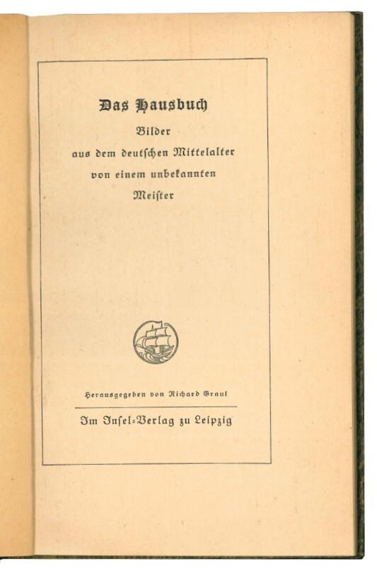 Das Hausbuch. Bilder aus dem deutschen Mittelalter von einem unbekannten Meister - copertina