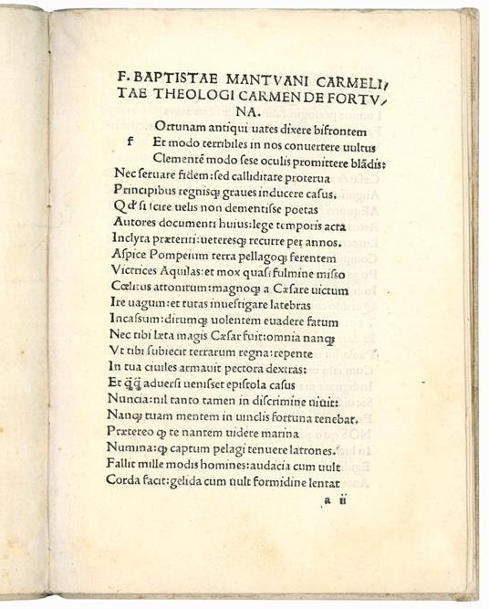 De fortuna. F. Mar. Mantuae - copertina