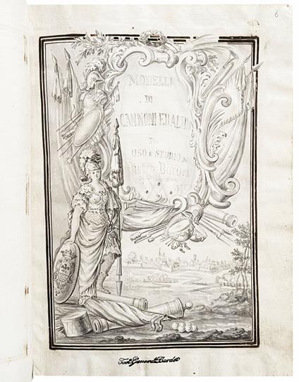 Modelli di cannoni ed altro per uso e studio di Pietro Bardet di Villanova 175[?]. Manuscript on paper - copertina