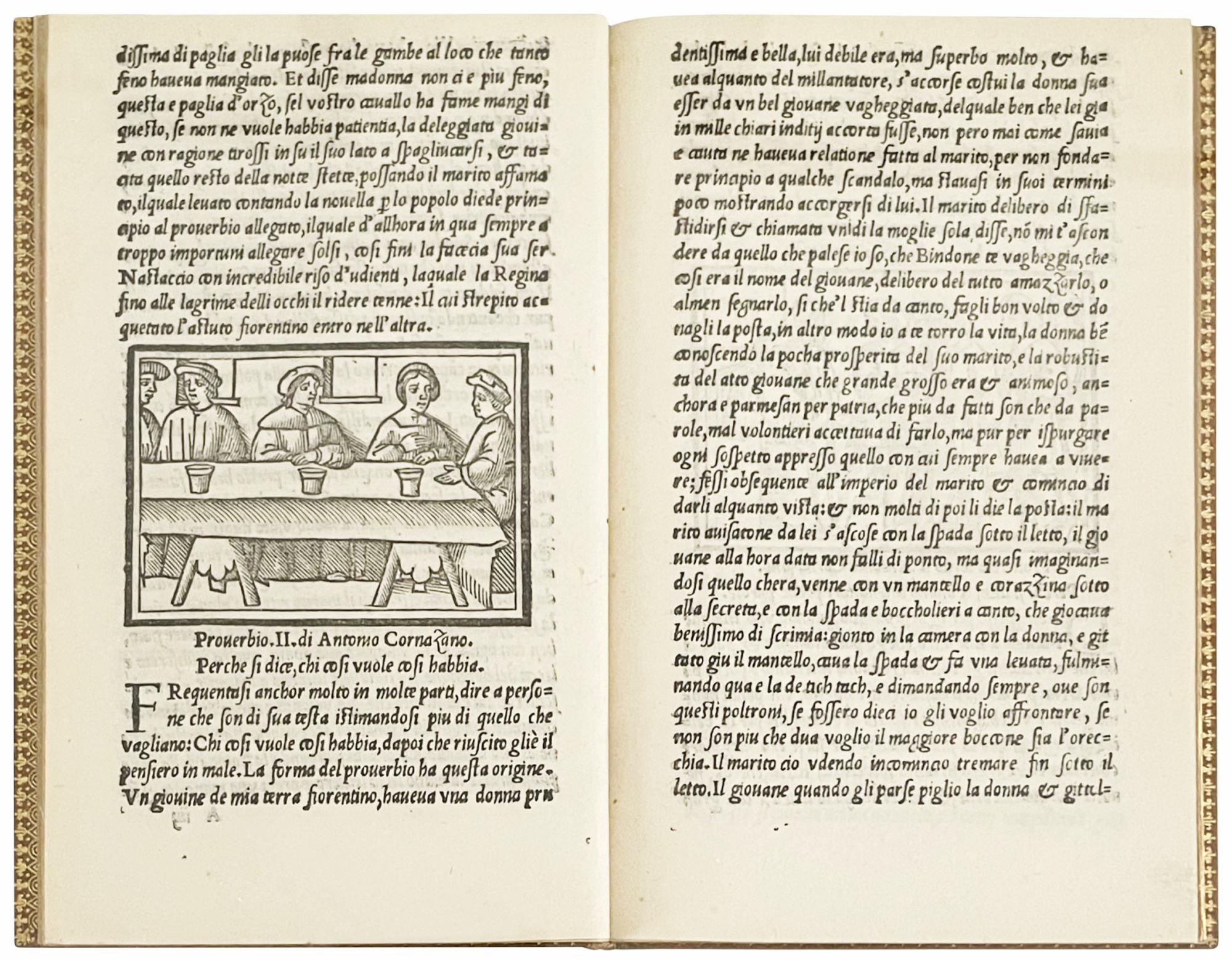 Proverbi di M. Antonio Cornazano in Facetie: ristampati di nuovo: con tre altri Proverbi aggiunti: & dui Dialoghi nuovi in disputa: cose sententiose & di piacere historiati. M.D.XXVI