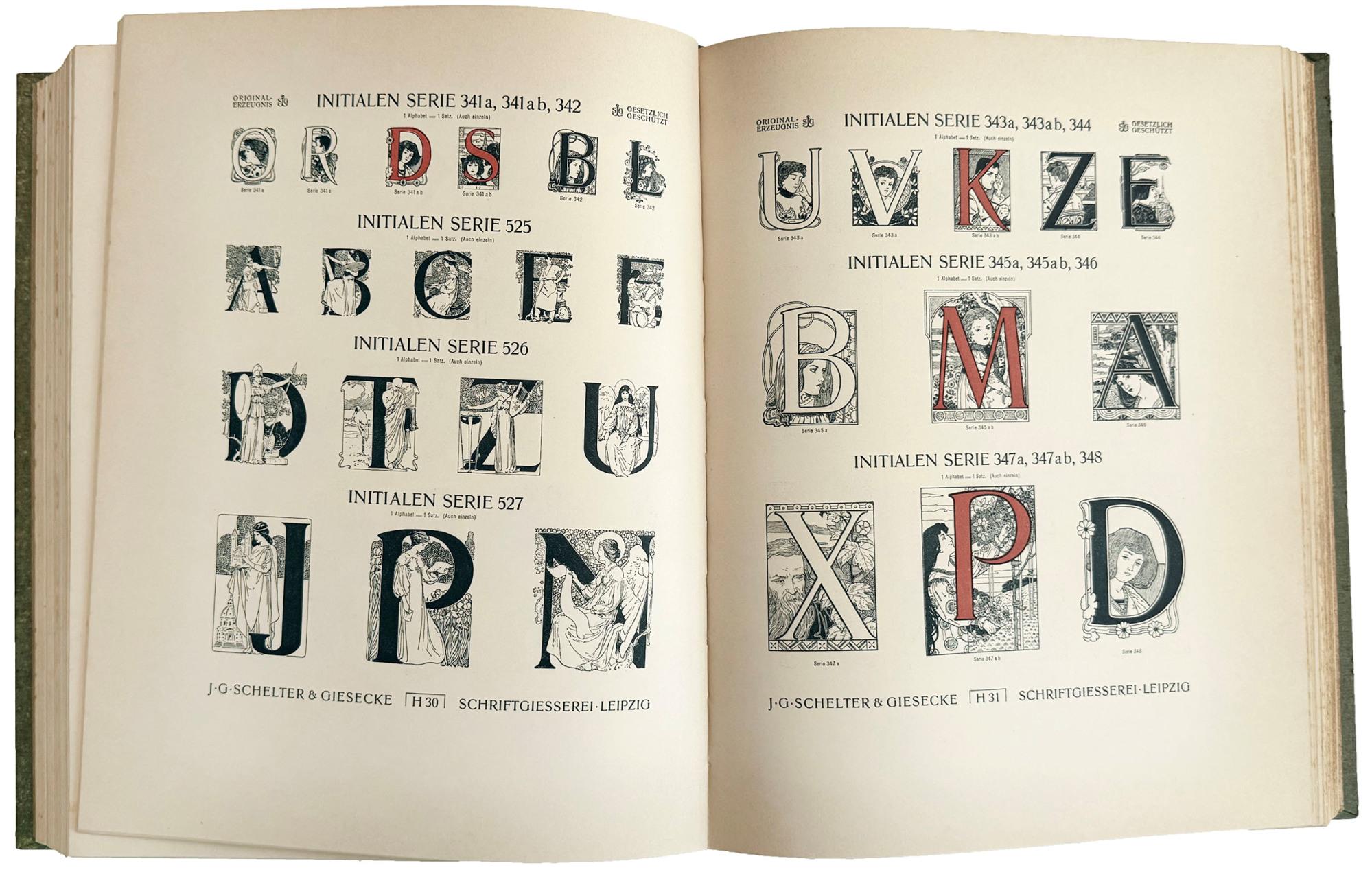 Hauptprobe J.G. Schelter & Giesecke Leipzig. 1.Band ~ Schriften Messinglinien usw