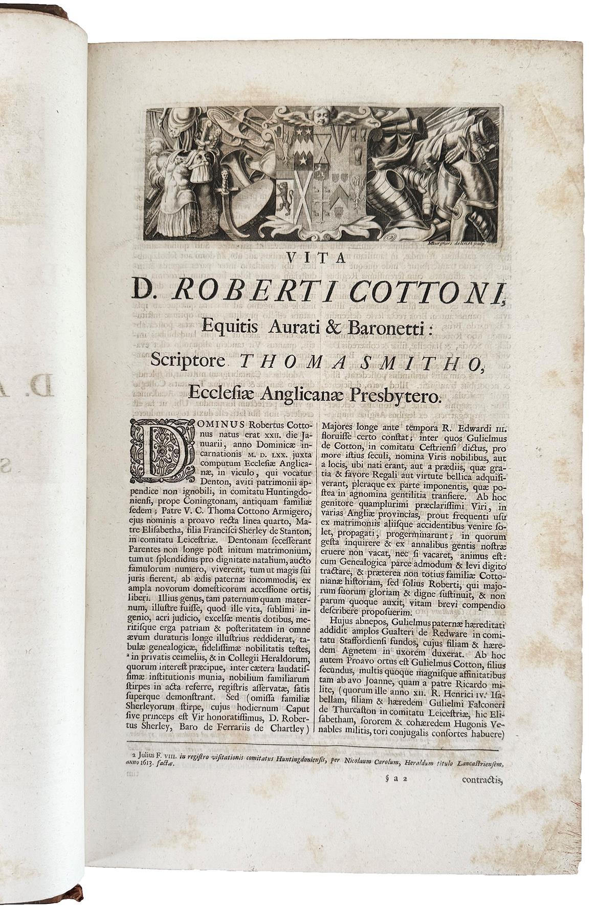 Catalogus librorum manuscriptorum bibliothecae Cottonianae (bound with:) Catalogi librorum manuscriptorum Angliae et Hiberniae in unum collecti cum indice alphabetico