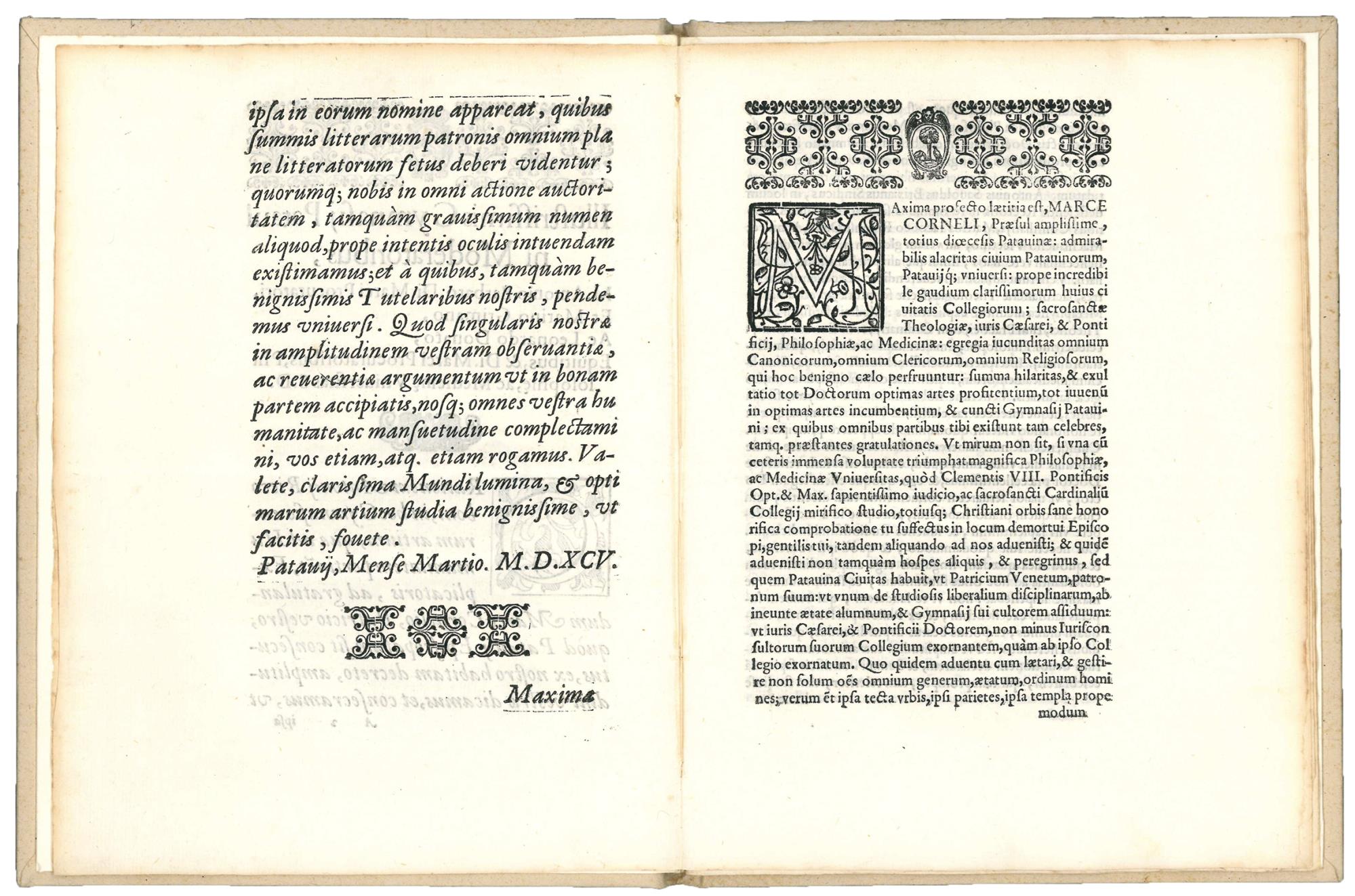 In adventu Ill.mi & R.mi Marci Cornelii, Episcopi Patavini, pro Magnifica Philosophiae, ac Medicinae in Patavino Gymnasio Universitate, Antonii Riccoboni gratulatio
