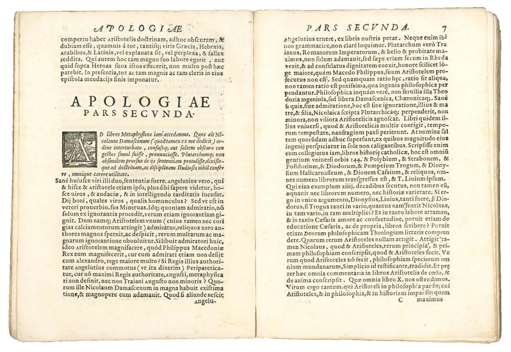 Francisci Patricii Apologia. Contra calumnias Theodori Angelutij eiusque novae sententiae quod metaphysica eadem sint, quae physica. Eversio