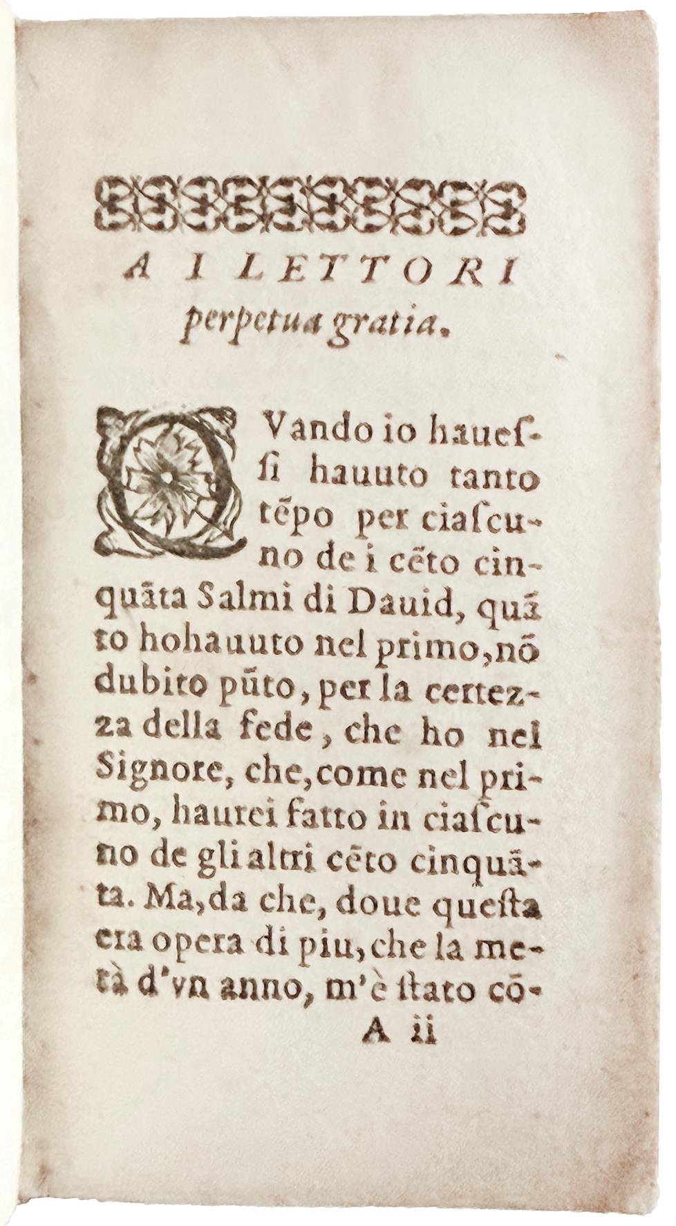 I Salmi di David tradotti dalla lingua Hebrea nella Italiana. Divisi in cinque parti. Di nuovo ricorretti & emendati