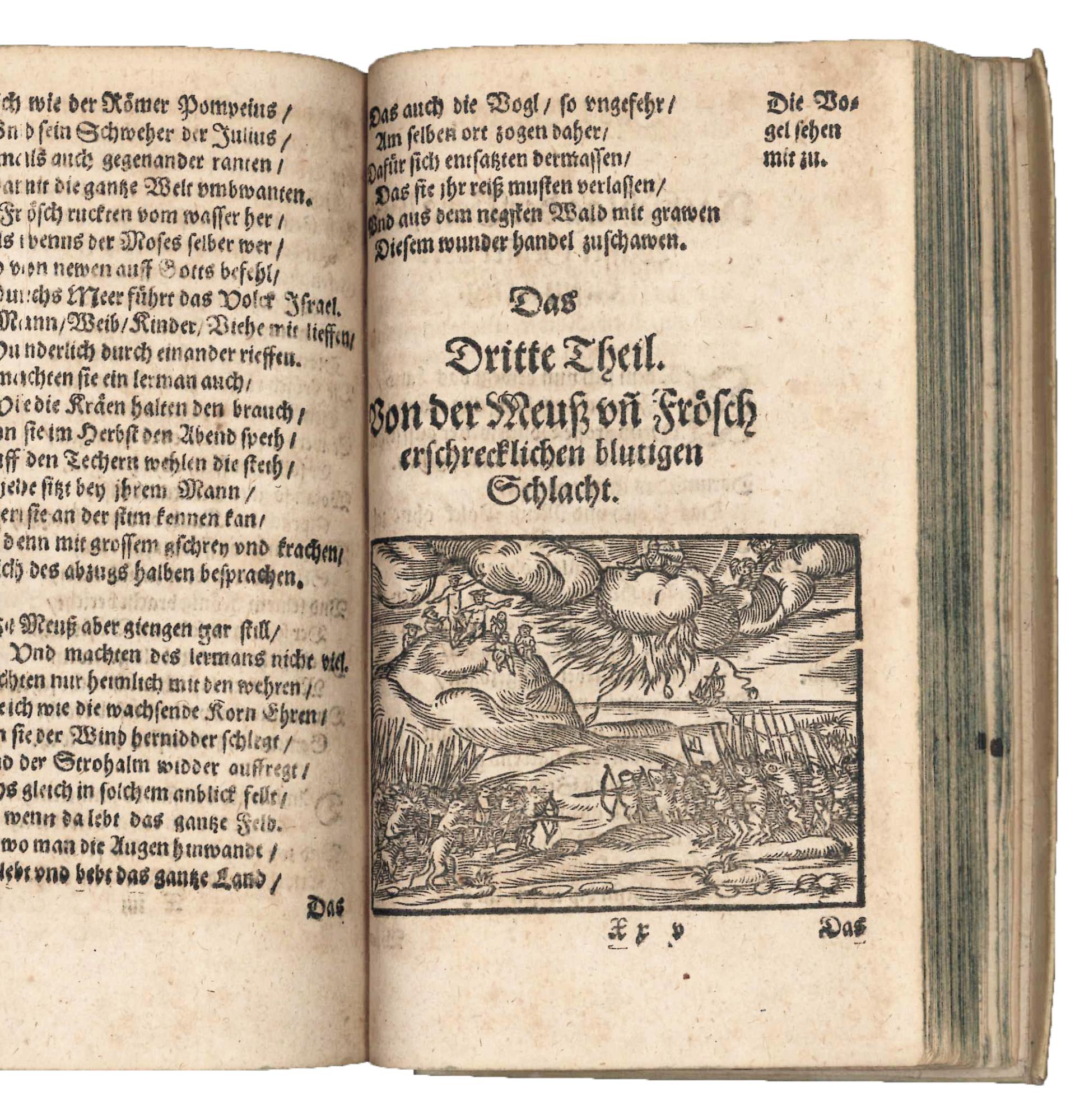 Froschmeuseler. Der Frösch und Meuse wunderbare Hoffhaltunge. Der fröhlichen / auch zur Weyßheit / und Regimenten erzogenen Jugend / zur anmutigen aber ser nützlichen Leer / [...]