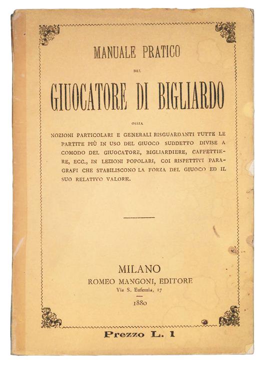 Manuale pratico del giocatore di bigliardo - copertina
