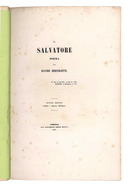 Il salvatore - Davide Bertolotti - copertina
