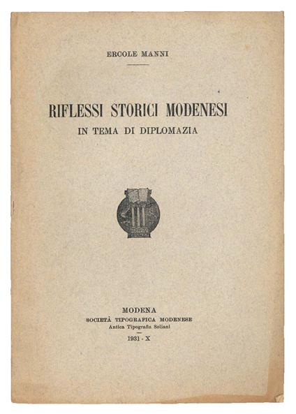 Riflessi storici modenesi in tema di diplomazia - copertina