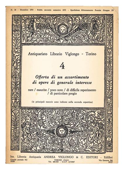 Offerta di un assortimento di opere di generale interesse. Rare, esaurite, poco note, di difficile reperimento - copertina