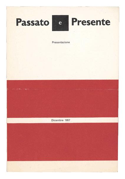 Passato e presente. Presentazione. Dicembre 1957 - copertina