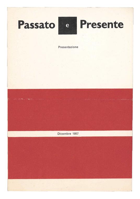 Passato e presente. Presentazione. Dicembre 1957 - copertina