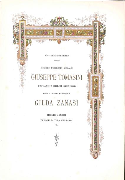 Nozze Tomasini - Zanasi - copertina