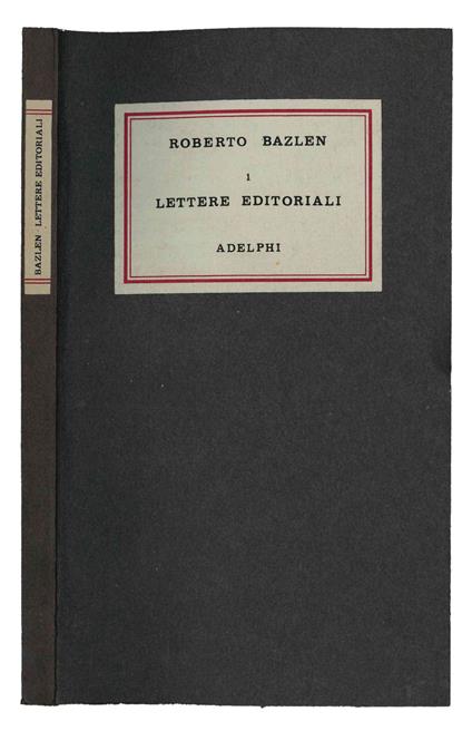 Lettere editoriali - Roberto Bazlen - copertina