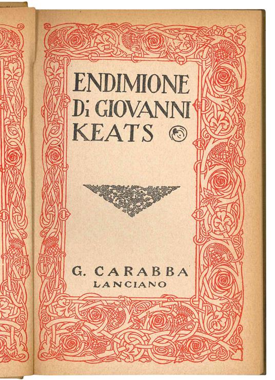 Endimione - John Keats - copertina