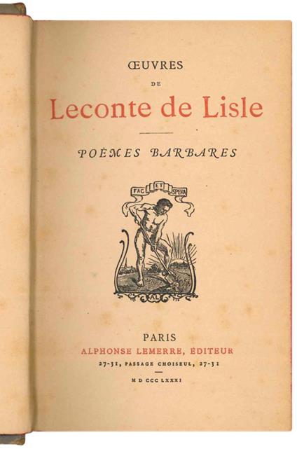 Poèmes barbares - copertina