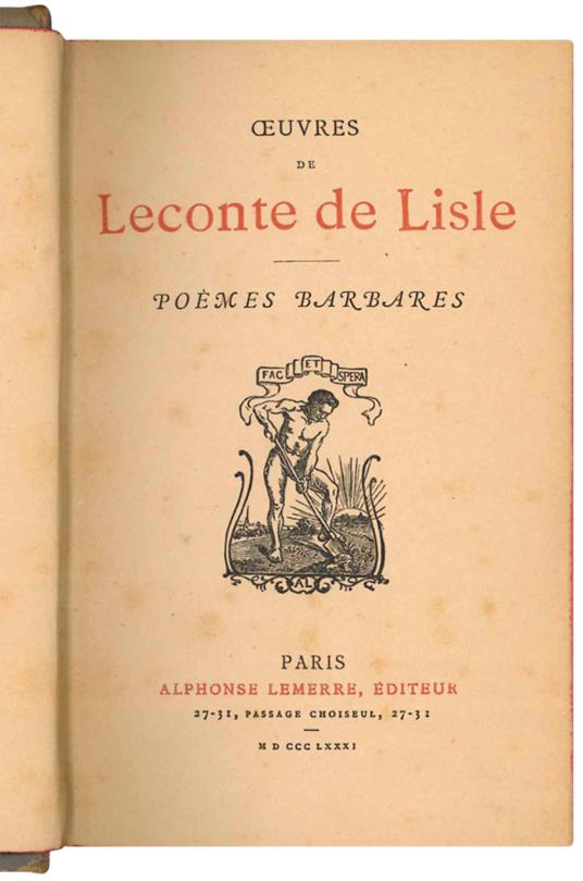 Poèmes barbares - copertina