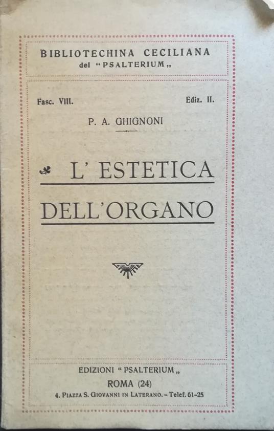 L' estetica dell'organo - P. A. Ghignoni - copertina