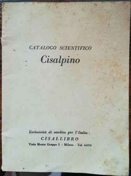 Catalogo scientifico cisalpino - AA.VV - copertina