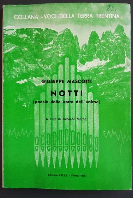 Notti: poesie della notte dell'anima - Giuseppe Mascotti - copertina