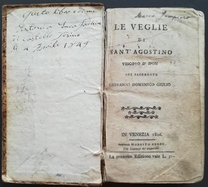 Le veglie di sant'Agostino vescovo d'Ipona del sacerdote Giovanni Domenico Giulio - Giovanni Domenico Giulio - copertina