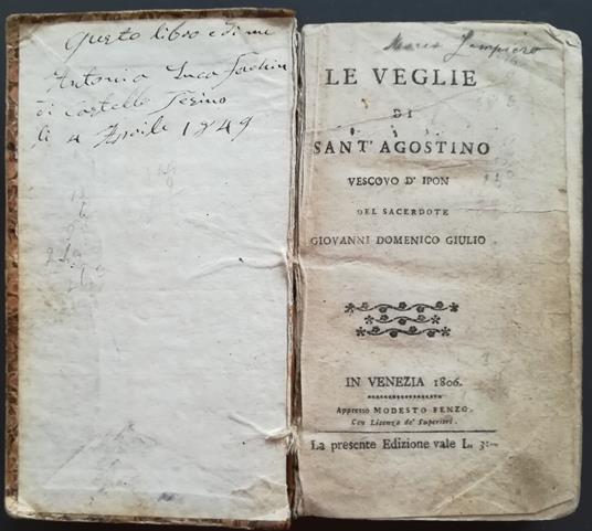 Le veglie di sant'Agostino vescovo d'Ipona del sacerdote Giovanni Domenico Giulio - Giovanni Domenico Giulio - copertina