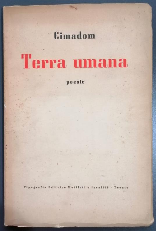 Terra umana: poesie - Carlo Cimadom - copertina