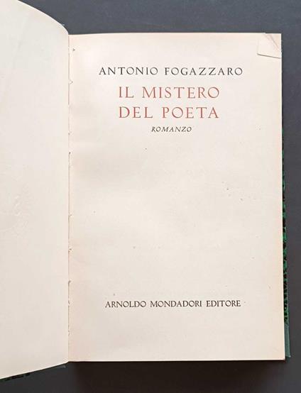 Il mistero del poeta: romanzo - Antonio Fogazzaro - copertina