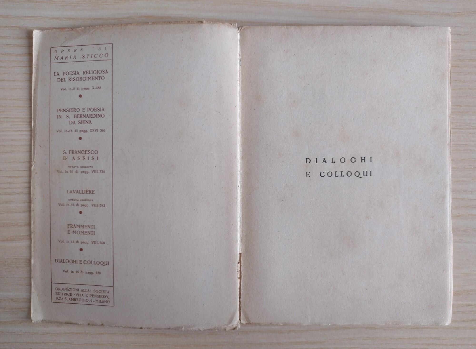 Dialoghi e colloqui