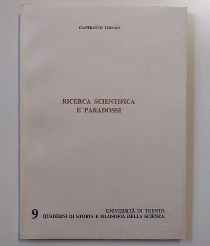 Ricerca scientifica e paradossi - copertina