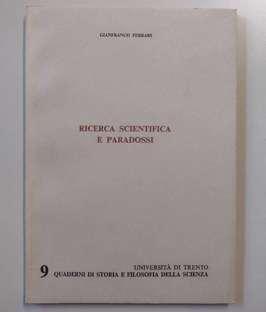 Ricerca scientifica e paradossi - copertina