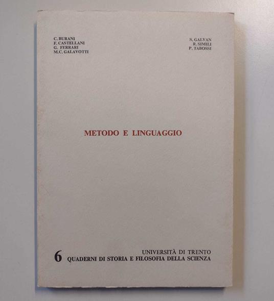 Metodo e linguaggio - copertina