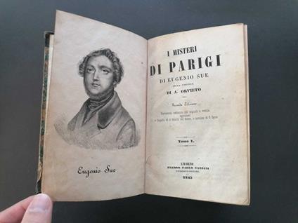 I misteri di Parigi. Tomo 1 (Nuovamente confrontata coll'originale e corretta, aggiuntavi la Biografis ed il Ritratto dell'Autore, e corredata di 8 figure - Eugéne Sue - copertina