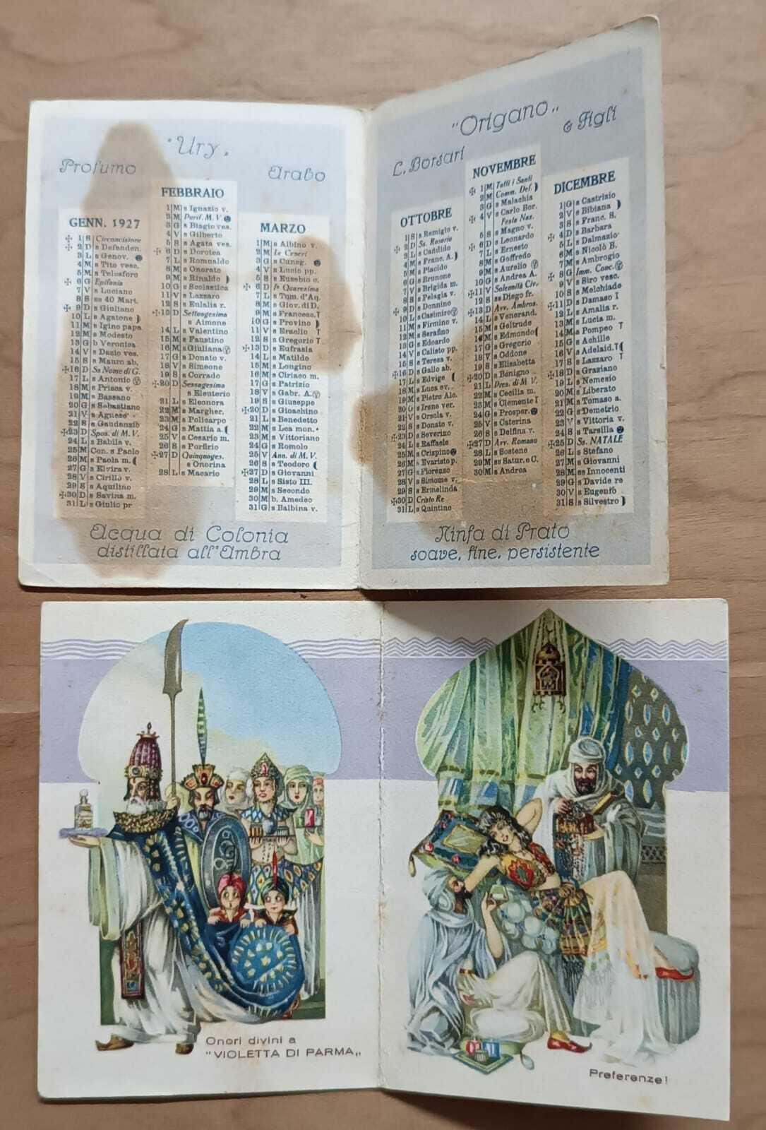 Calendarietto da barbiere Sultana. Cav. L. Borsari e Figli