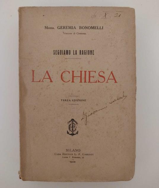 Seguiamo la ragione: La Chiesa - Geremia Bonomelli - copertina
